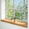 vidaXL Fensterb&auml;nke 2 Stk. Hellbraun 80x20x2 cm Massivholz Eiche