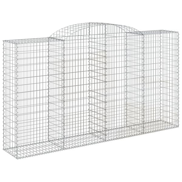 vidaXL Gabionen mit Hochbogen 7 Stk. 300x50x160/180cm Verzinktes Eisen