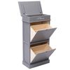 vidaXL Schuhschrank Grau 50 x 28 x 98 cm Paulownia Holz