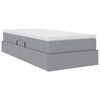 vidaXL Aufbewahrungsbett mit Matratze Hellgrau 90 x 190 cm Polyester