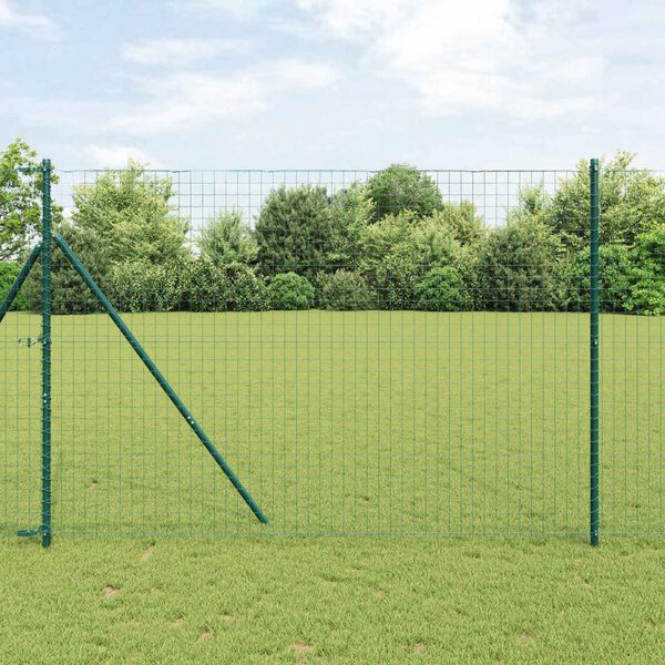 vidaXL Zaunpfosten 12 pcs Gr&uuml;n Pulverbeschichteter Stahl