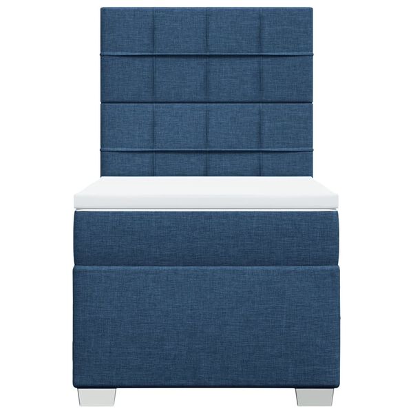 vidaXL Boxspringbett mit Matratze Blau 100x200 cm Stoff