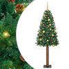 vidaXL Schlanker Weihnachtsbaum mit 300 LEDs mit St&auml;nder Gr&uuml;n 180 cm