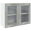 vidaXL H&auml;ngeglasschrank Lyon Betongrau 80x31x60 cm