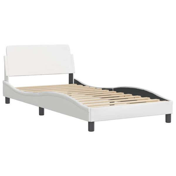 vidaXL Bettgestell "Dover" Wei&szlig; 100x203 cm Kunstleder