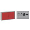 vidaXL Werkbank mit Schubladen 5 pcs Rot Ingenieure Holz und Stahl