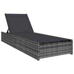 vidaXL Sonnenliege Grau 200,5 x 70 x 75 cm Poly-Rattan