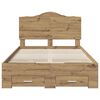 vidaXL Bettrahmen Artisan-Eiche 120 x 200 cm Holzwerkstoff