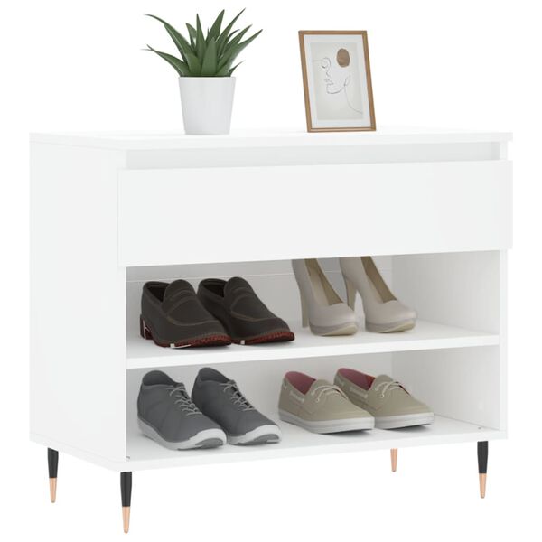 vidaXL Schuhregal Wei&szlig; 70x36x60 cm Holzwerkstoff