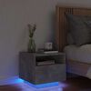 vidaXL Nachttisch mit LED-Leuchten Betongrau 40x39x37 cm