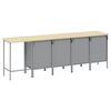 vidaXL Arbeitsschrankset mit Schubladen 5 pcs Schwarz und Grau