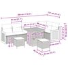 vidaXL Gartensofa-set mit Kissen 9 pcs Schwarz