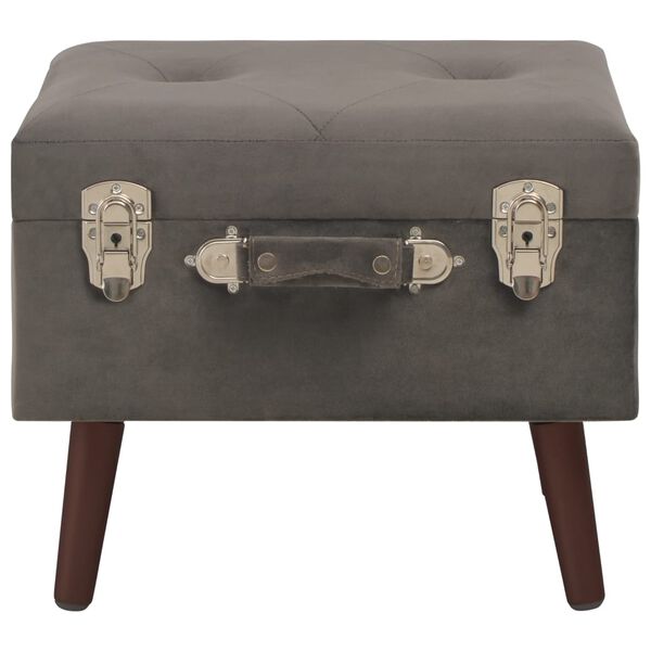 vidaXL Hocker mit Stauraum 3 Stk. Grau Samt