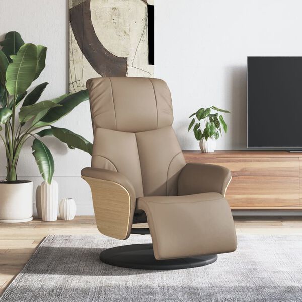 vidaXL Relaxsessel mit Fu&szlig;teil Cappuccino-Braun Kunstleder