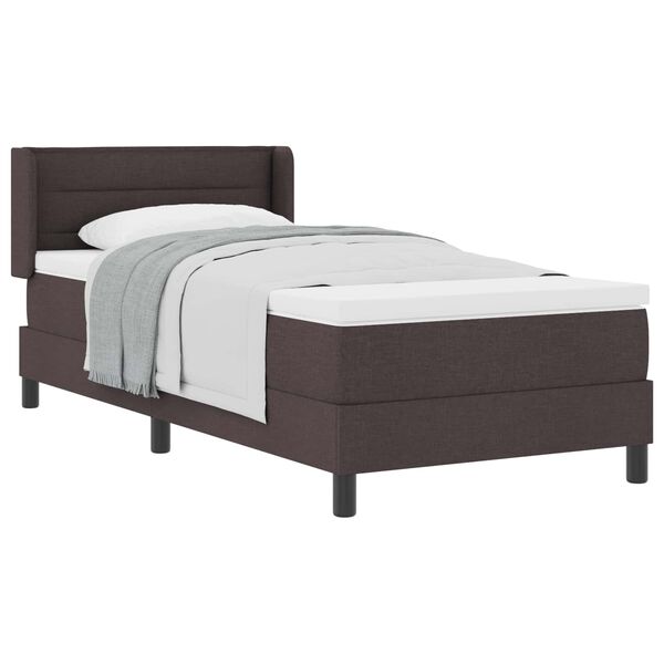 vidaXL Boxspringbett mit Matratze Dunkelbraun 200 x 100 cm Polyester