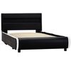 vidaXL Bettgestell mit LED Schwarz Kunstleder 100x200 cm