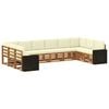 vidaXL Outdoor-Sofagarnitur 10 stk. Natur und Creme Polyester