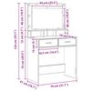 vidaXL Schminktisch Ger&auml;ucherte Eiche 79 x 41 x 135 cm Holzwerkstoff