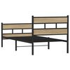 vidaXL Metallbett ohne Matratze Sonoma-Eiche 80x200 cm