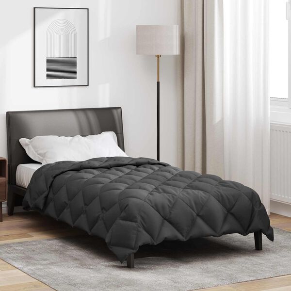 vidaXL Winterbettdecke Anthrazit 220 x 135 cm Mikrofaser