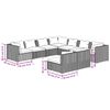 vidaXL 9-tlg. Garten-Lounge-Set mit Kissen Schwarz Poly Rattan