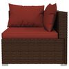 vidaXL 12-tlg. Garten-Lounge-Set mit Kissen Poly Rattan Braun