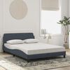 vidaXL Bett mit Matratze "Dover" Dunkelgrau 120x200 cm Samt