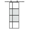 vidaXL Schiebet&uuml;r mit Beschlag Schwarz 76x205 cm Hartglas