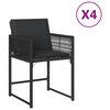 vidaXL Gartenst&uuml;hle mit Kissen 4 Stk. Schwarz Poly Rattan