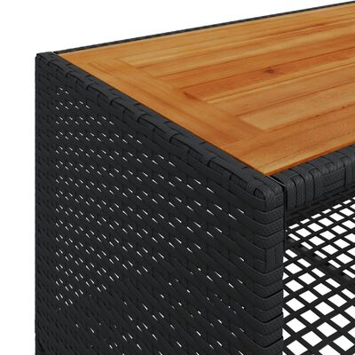 vidaXL 4-tlg. Garten-Sofagarnitur mit Kissen Schwarz Poly Rattan