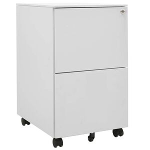 vidaXL Aktenschrank mit Rollen Hellgrau 39x45x67 cm Stahl