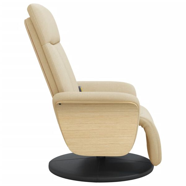 vidaXL Massagesessel mit Fu&szlig;teil Creme Stoff