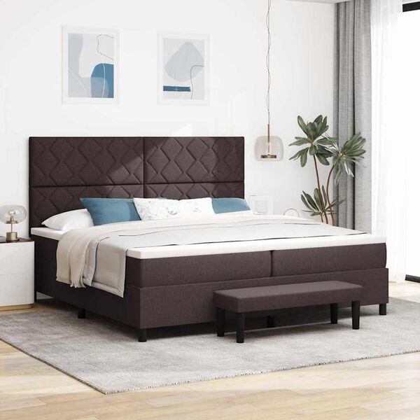 vidaXL Boxspringbett mit Matratze Dunkelbraun 200 x 200 cm Stoff