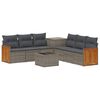 vidaXL Sofa Set 8 stk. Grau und Dunkelgrau Polyrattan und Stahl