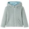 Kinder-Kapuzenjacke Teddy-Kunstpelz Minzgr&uuml;n 92