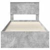 vidaXL Bettrahmen mit Kopfteil Beton Grau 90 x 190 cm Holzwerkstoff