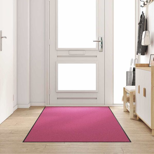 vidaXL Fu&szlig;matte Rosa und Schwarz 120 x 300 cm Polyamid und PVC