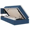 vidaXL Bett mit Stauraum und LED mit Matratze Blau 90 x 200 cm Stoff