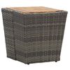 vidaXL Beistelltisch Grau 41,5&times;41,5&times;43 cm Poly Rattan & Massivholz