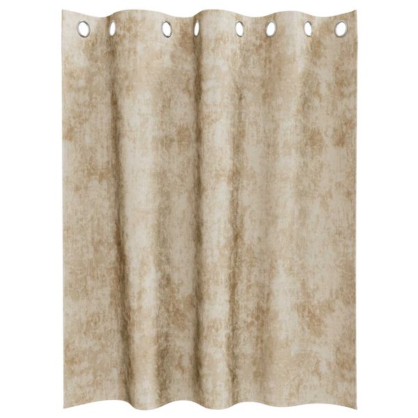vidaXL Samtvorh&auml;nge mit Vorh&auml;ngen 2 pcs Creme 140 x 140 cm Samt