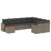 vidaXL 10-tlg. Garten-Sofagarnitur mit Kissen Grau Poly Rattan