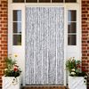 vidaXL Insektenschutz-Vorhang Wei&szlig; und Grau 90x220 cm Chenille