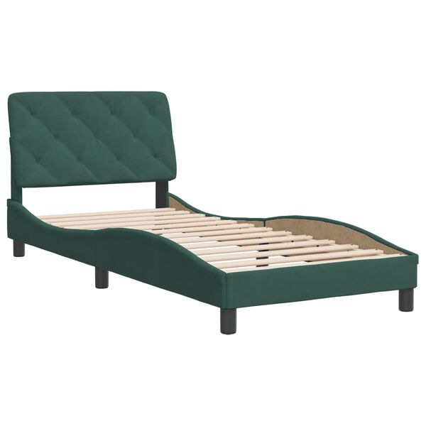 vidaXL Bettgestell ohne Matratze Dunkelgr&uuml;n 90x200 cm Samt