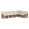 vidaXL Gartensofa-set 7 stk. Beige Poly-Rattan