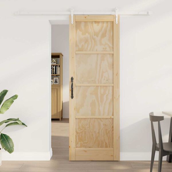 vidaXL Schiebet&uuml;r ORKDAL Braun 73,5 x 211 cm Massives Kiefernholz
