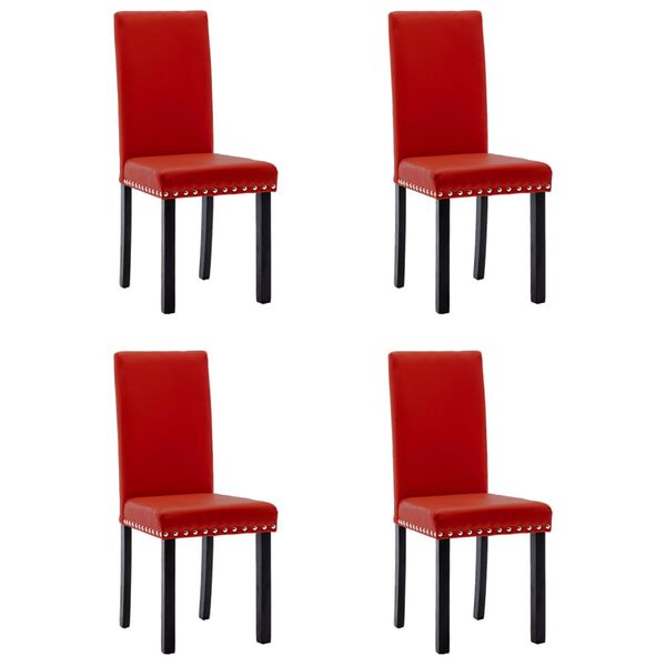 vidaXL Esszimmerst&uuml;hle 4 Stk. Weinrot PVC