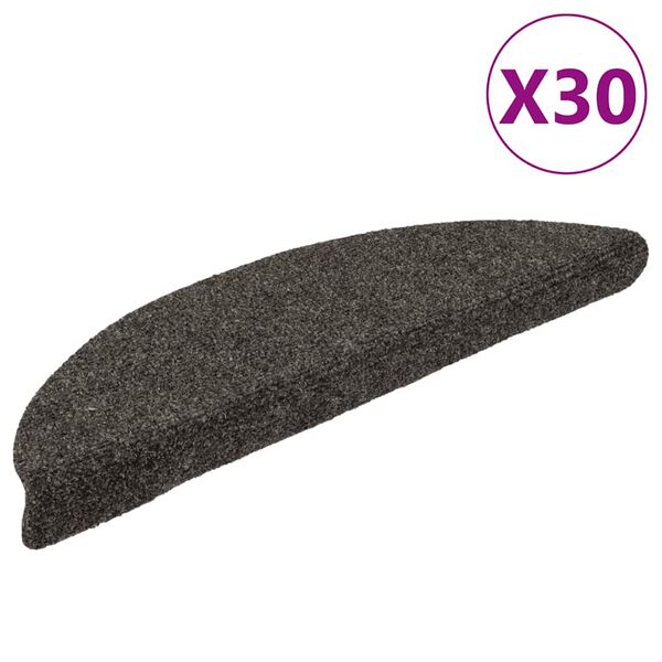 vidaXL Stufenmatten Selbstklebend 30 Stk. 56x17x3 cm Anthrazit Halbrund