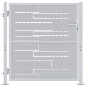 vidaXL Gartentor mit Schloss Silber 85 x 97 cm Edelstahl