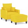 vidaXL Sessel mit Hocker Hellgelb 60 cm Stoff