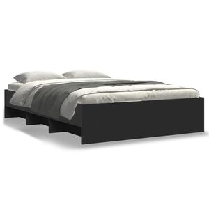 vidaXL Bettgestell Schwarz 135x190 cm Holzwerkstoff